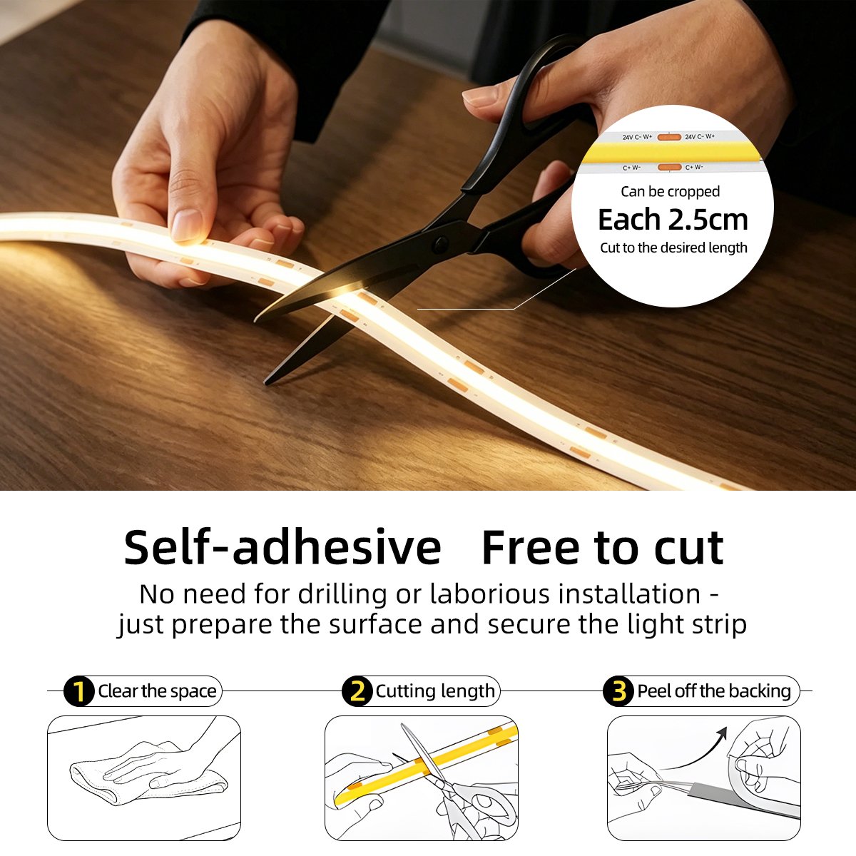 COB LED Panel Remote-Controlled Light Strip Kit 10meter/393.7-inch - MBGC24SS100 - Image 6
