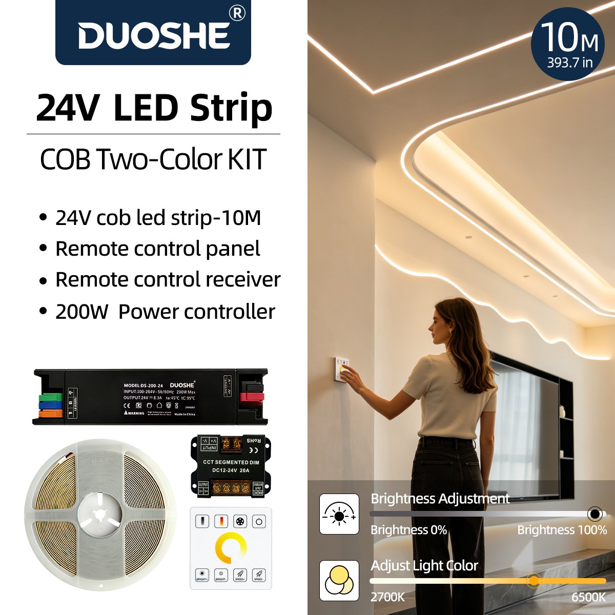 COB LED Panel Remote-Controlled Light Strip Kit 10meter/393.7-inch - MBGC24SS100 - Image 8