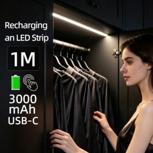 Closet Lighting Strip, Touch Switch, Rechargeable-CDCM5MM4K10(2-Pack)